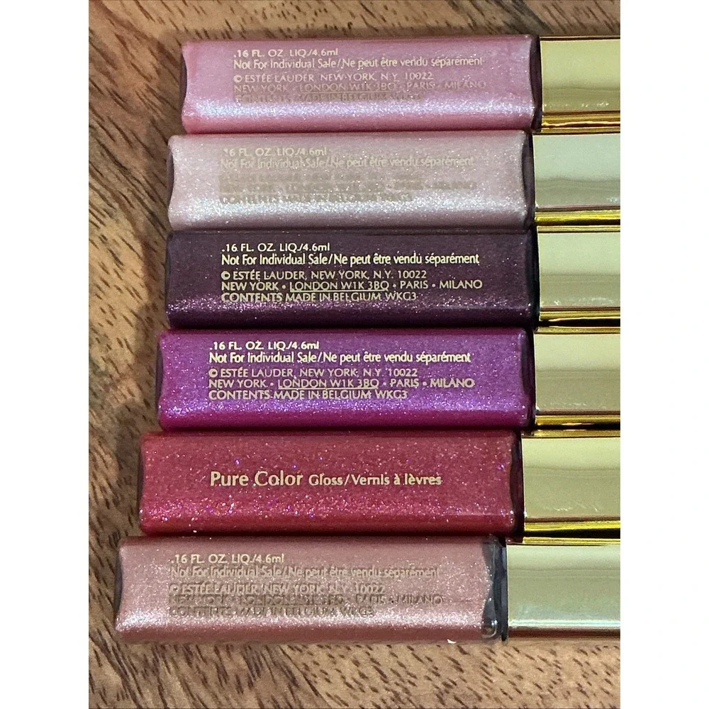 Estee Lauder Pure Color Shimmer & Sparkle Lip Gloss 6 Shades 0.16oz Travel Size